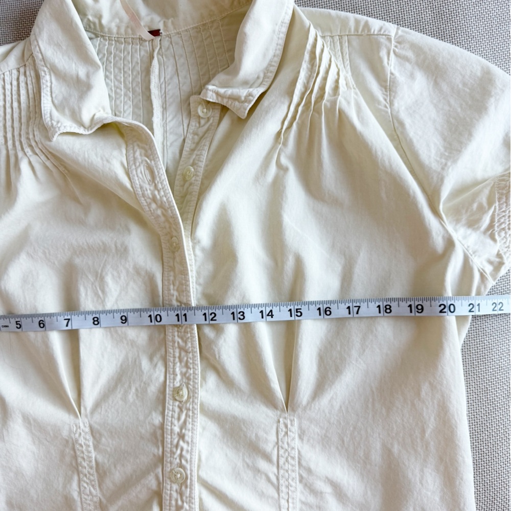 Free People Pleated Cream Romper Keep It Crisp Romper - Picture 7 of 9
